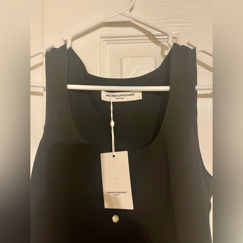 Amanda Uprichard Black romper with Button Details size XS NWT - Picture 4 of 5